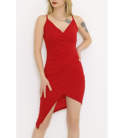 Richelle Askılı Tasarım Mini Elbise Kırmızı (0073)