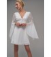 Lareina İspanyol Kol Tül Detay Mini Mezuniyet Elbise (0207)
