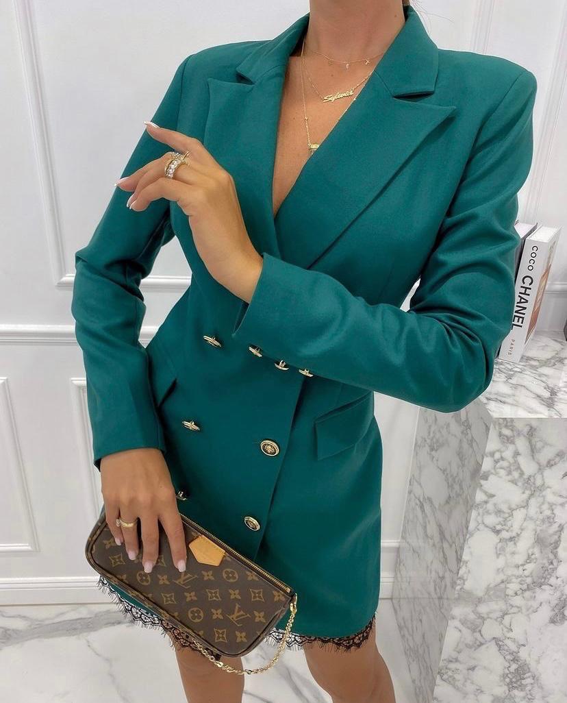 Ezra Ceket Elbise Yeşil