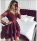Aricela Flok Baskı Mini Mezuniyet Elbise 0009