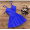 Fallon Askılı Tasarım Mini Mezuniyet Elbise Saks (0067)