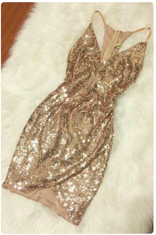 Silvanna Gold Mini Payetli Mezuniyet Elbise(0240)