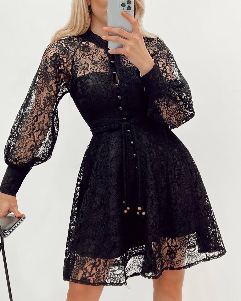 Gracia Güpür Elbise Siyah (0186)